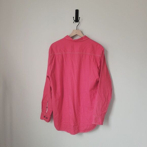 Tommy Bahama Heavyweight Cotton Red Button Down Shirt Size Large - Picture 11 of 11